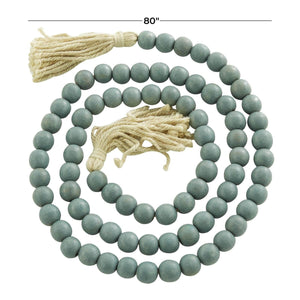 Ocean Teal Mango Wood Beaded Garland, 81”