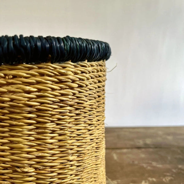 Indigo Rim Artisan Basket Trio, Set of 3 nesting sizes