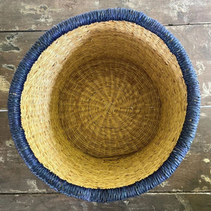 Indigo Rim Artisan Basket Trio, Set of 3 nesting sizes