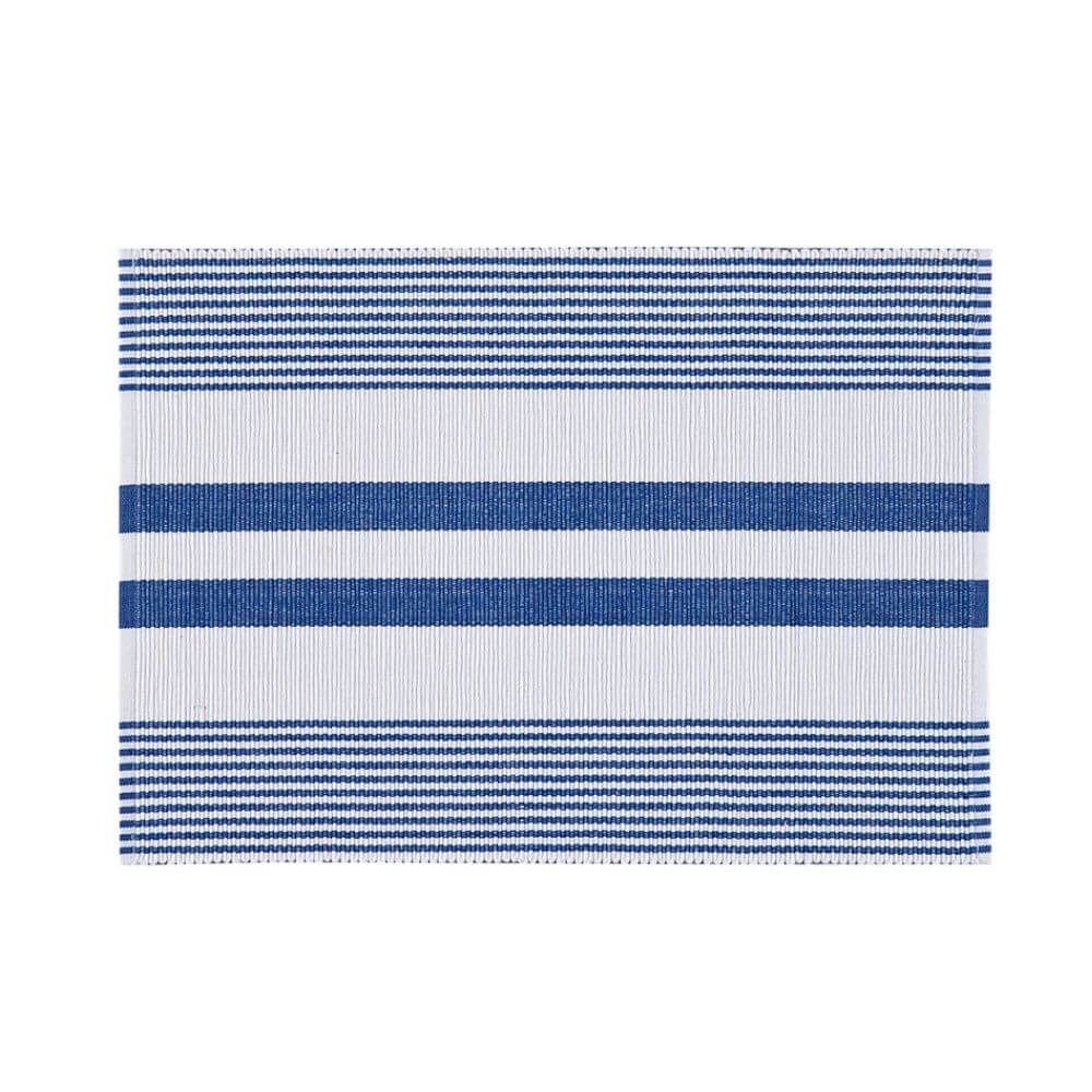 Blue & White Placemat, 13" x 19" Classic stripe placemat