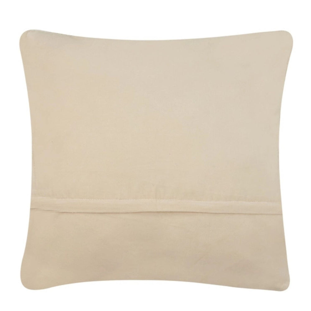 A square 16x16 hand-hooked wool pillow with a detailed Great Blue Heron centered over vertical light blue and white stripes.