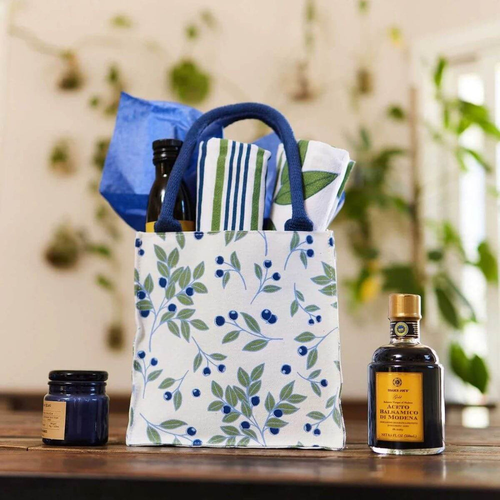 Blueberries Itsy Bitsy Gift Tote Bag, Eco-friendly Mini Tote, 8" x 8"