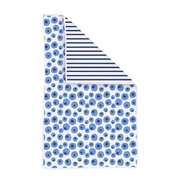 Sustainable Blu Collection microfiber tea towel crafted from five recycled plastic bottles, soft yet durable with a textured waffle weave and ocean-inspired design.