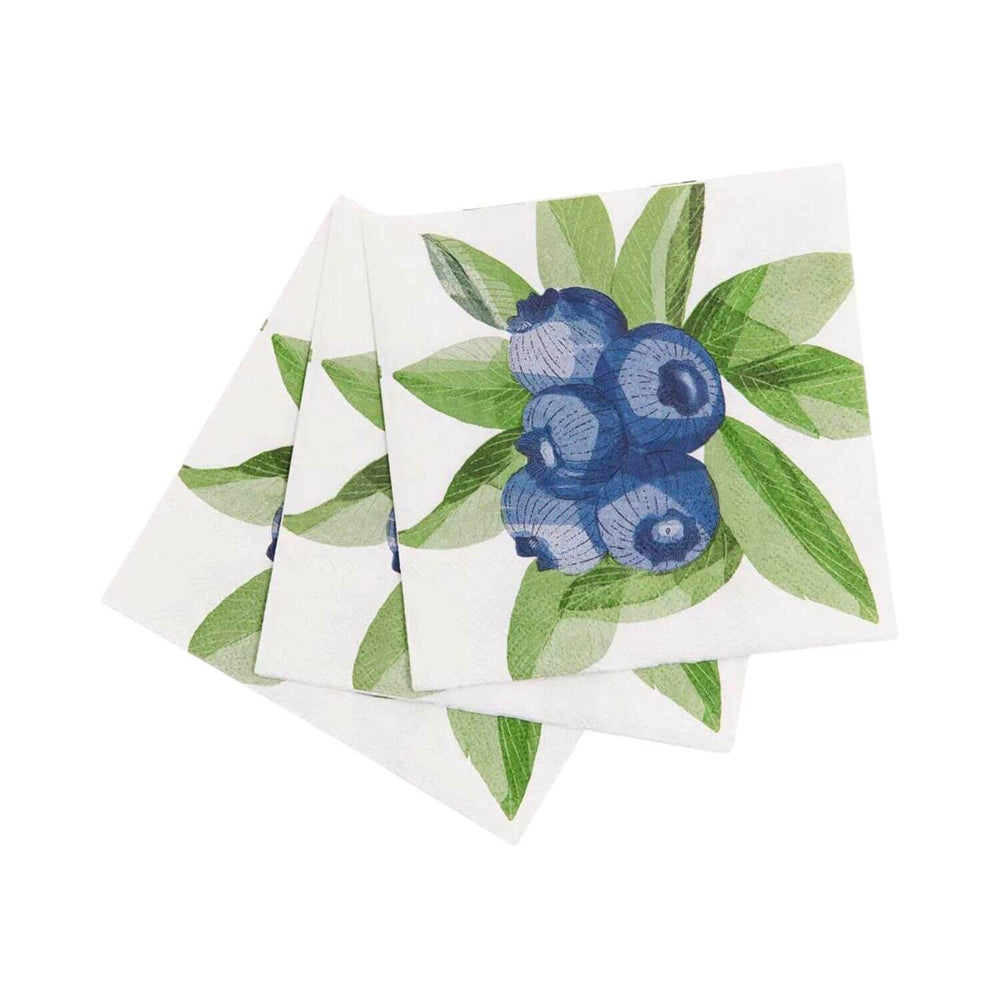 Blueberry Bunch Paper Cocktail Napkins (Pack of 20), Coastal Bar Accessories