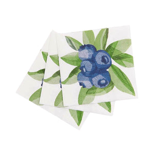 Blueberry Bunch Paper Cocktail Napkins (Pack of 20), Coastal Bar Accessories