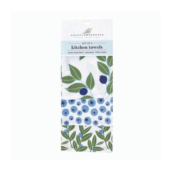 Blueberry Medley Cotton Kitchen Towels, Set of 3