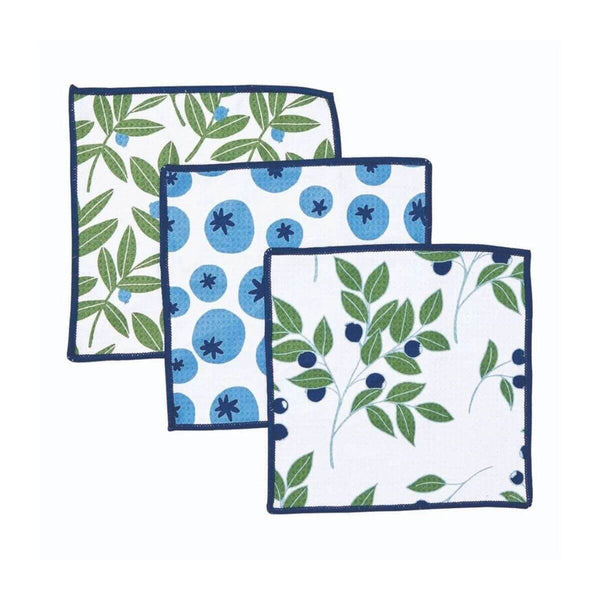 Blueberry Medley Quick Dry Dish Cloth, Set of 3, Ultra-soft and Sustainable Dish Cloth, 10 x 10
