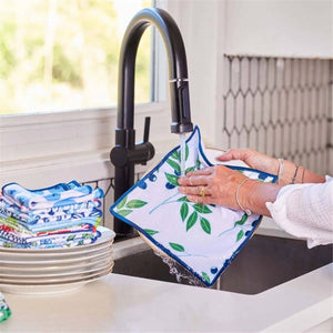 Blueberry Medley Quick Dry Dish Cloth, Set of 3, Ultra-soft and Sustainable Dish Cloth, 10 x 10
