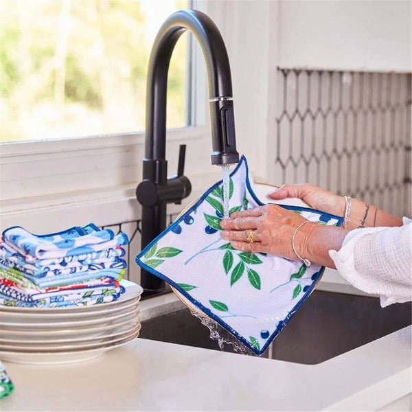 Blueberry Medley Quick Dry Dish Cloth, Set of 3, Ultra-soft and Sustainable Dish Cloth, 10 x 10
