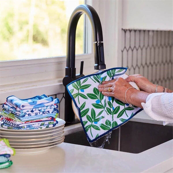 Blueberry Medley Quick Dry Dish Cloth, Set of 3, Ultra-soft and Sustainable Dish Cloth, 10 x 10