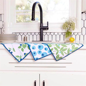 Blueberry Medley Quick Dry Dish Cloth, Set of 3, Ultra-soft and Sustainable Dish Cloth, 10 x 10