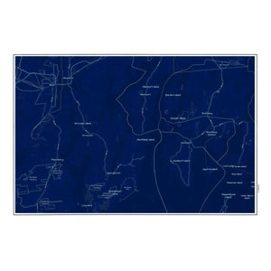 Nautical Chart Placemats, Locations in Maine