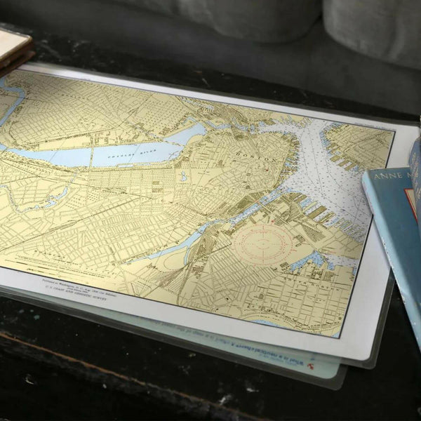 Nautical Chart Placemats, Locations in Massachusetts