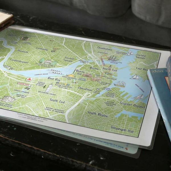 Nautical Chart Placemats, Locations in Massachusetts