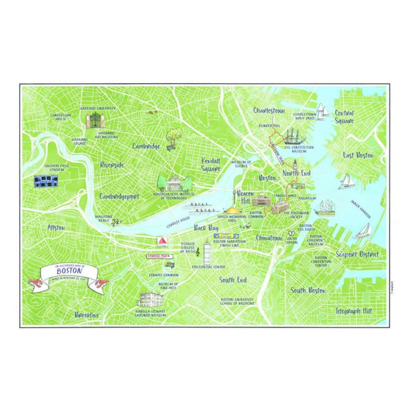 Nautical Chart Placemats, Locations in Massachusetts