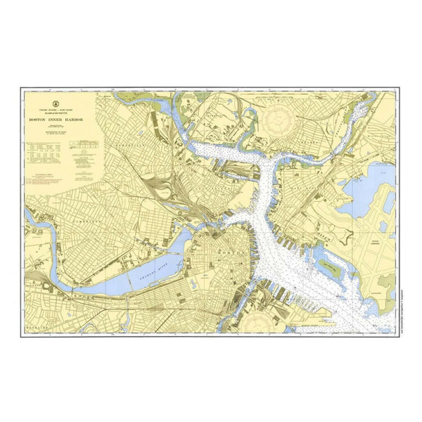 Nautical Chart Placemats, Locations in Massachusetts