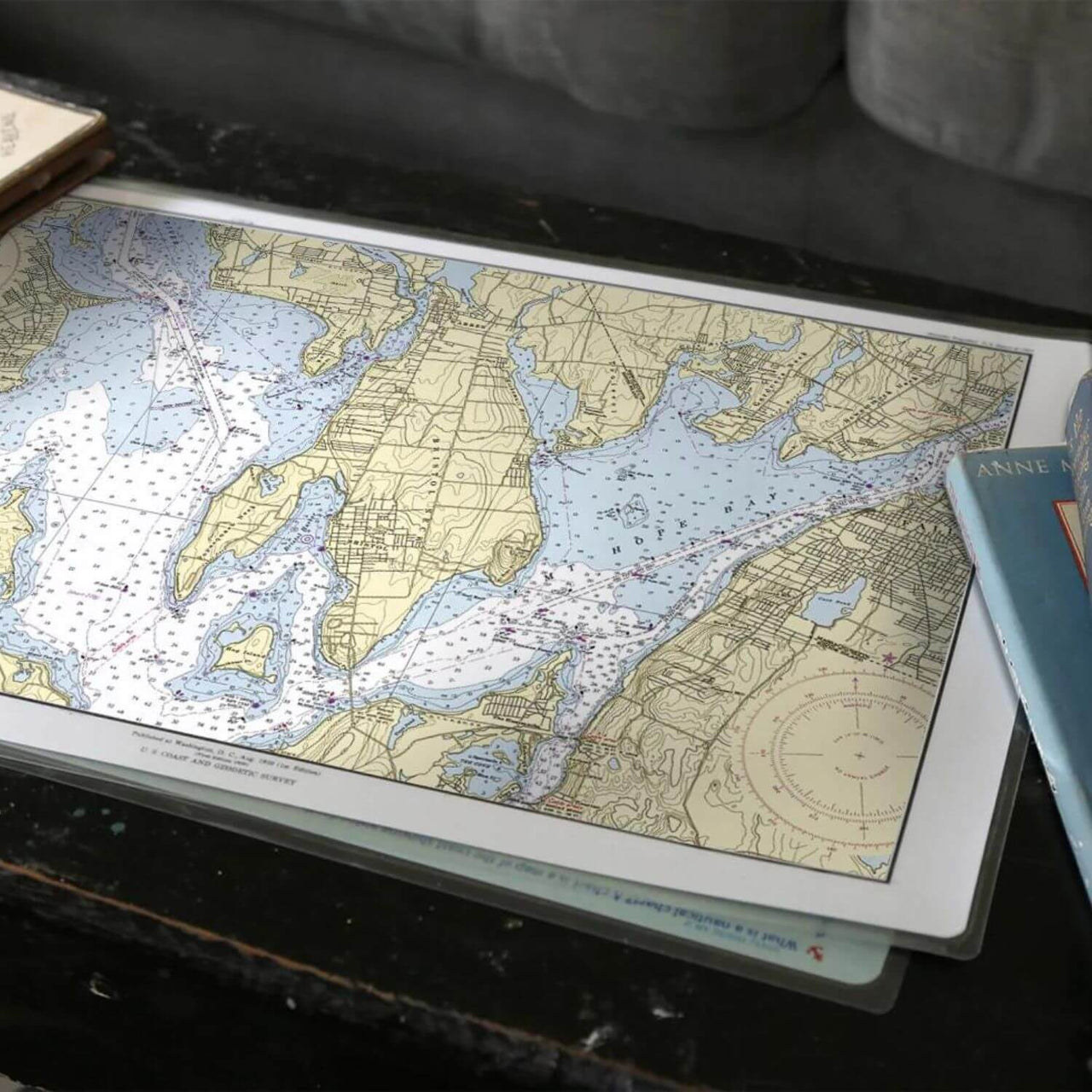 Nautical Chart Placemats, Locations in Rhode Island