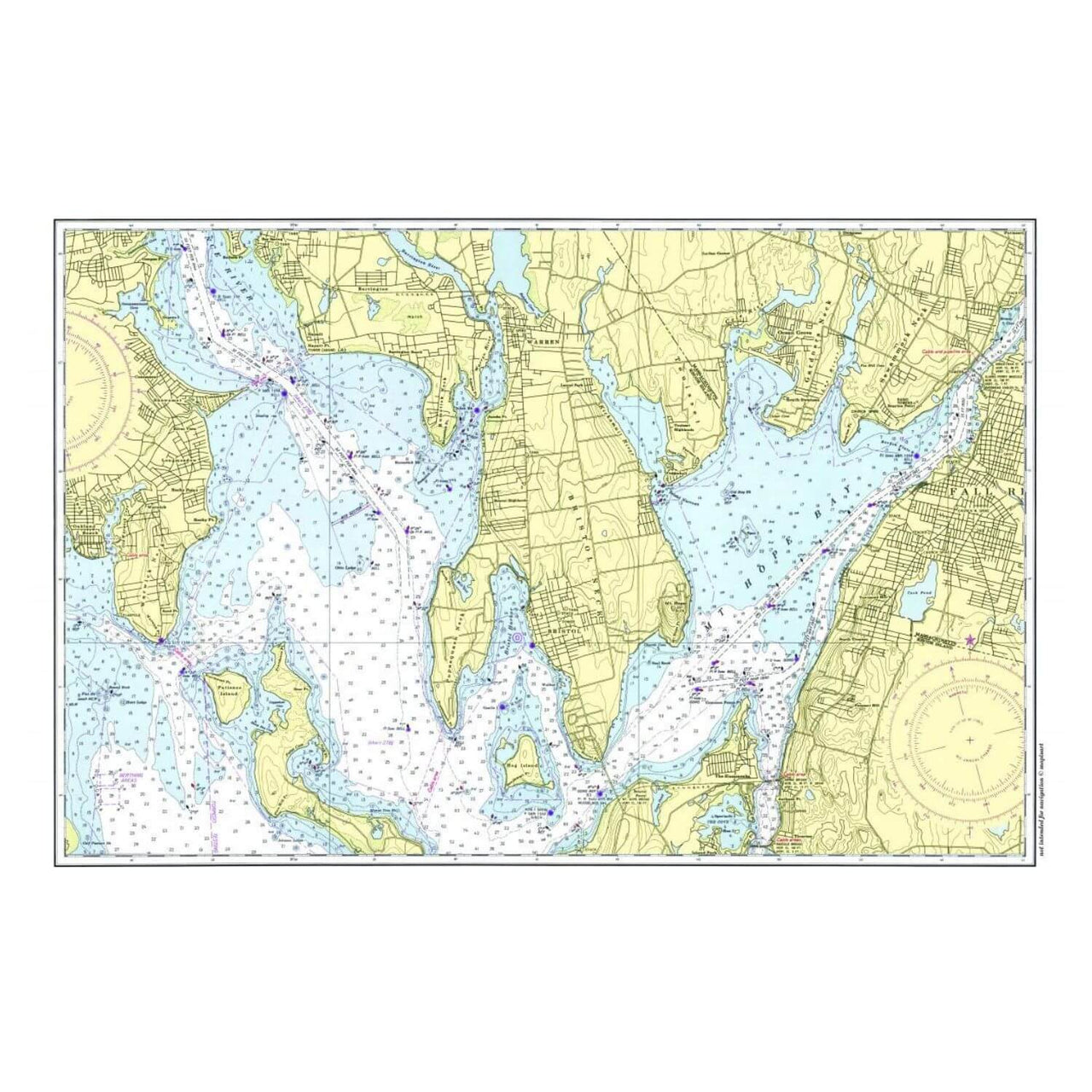 Nautical Chart Placemats, Locations in Rhode Island