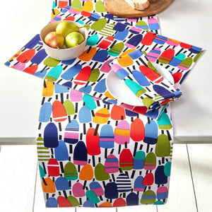 Colorful Buoys Cotton Table Runner, Kate Nelligan Design