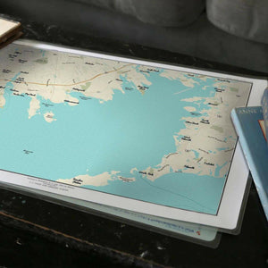 Nautical Chart Placemats, Locations in Massachusetts