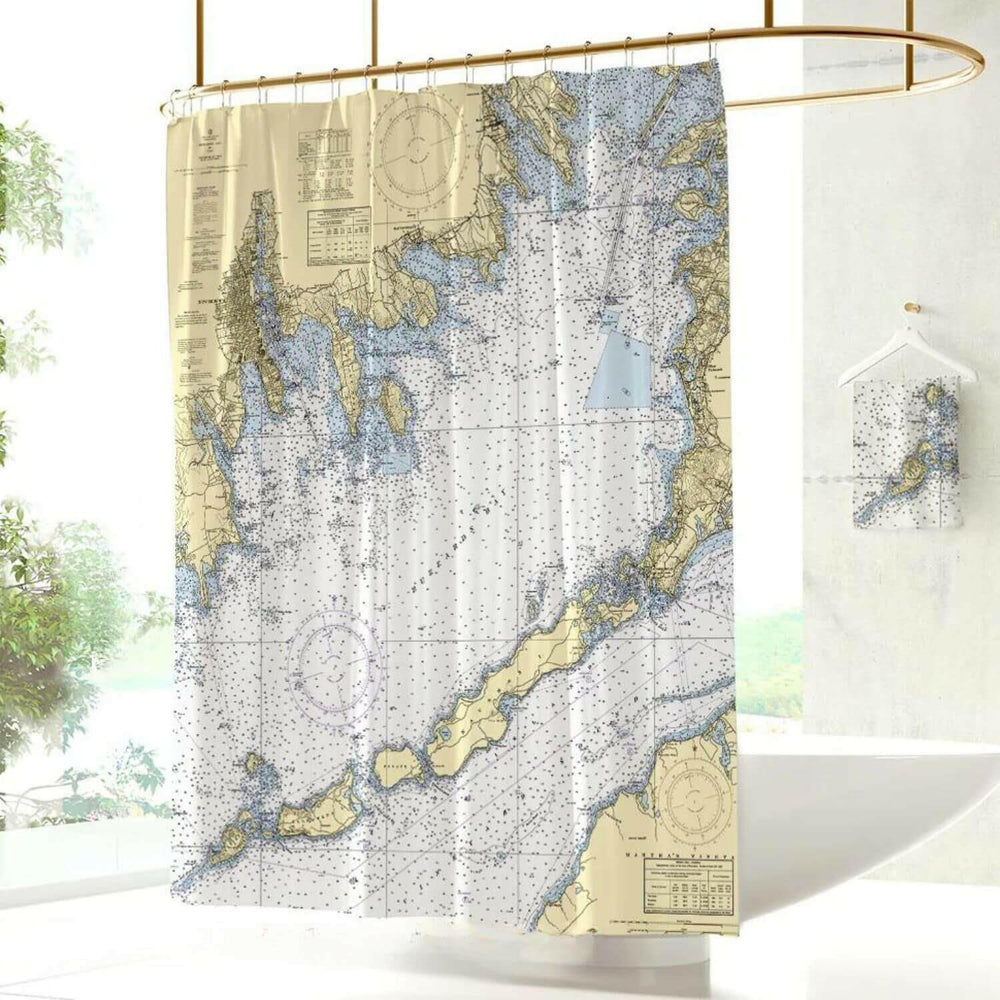 Nautical Chart Curtains, Locations in Massachusetts