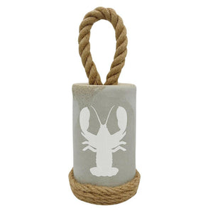 Heavy Concrete Doorstop, Iconic Buoy Door Stopper, White Lobster