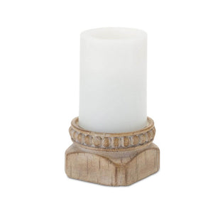 Rustic Wood Candle Holders, Set of 2