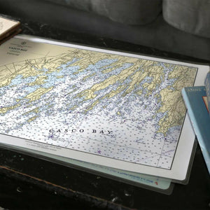 Nautical Chart Placemats, Locations in Maine