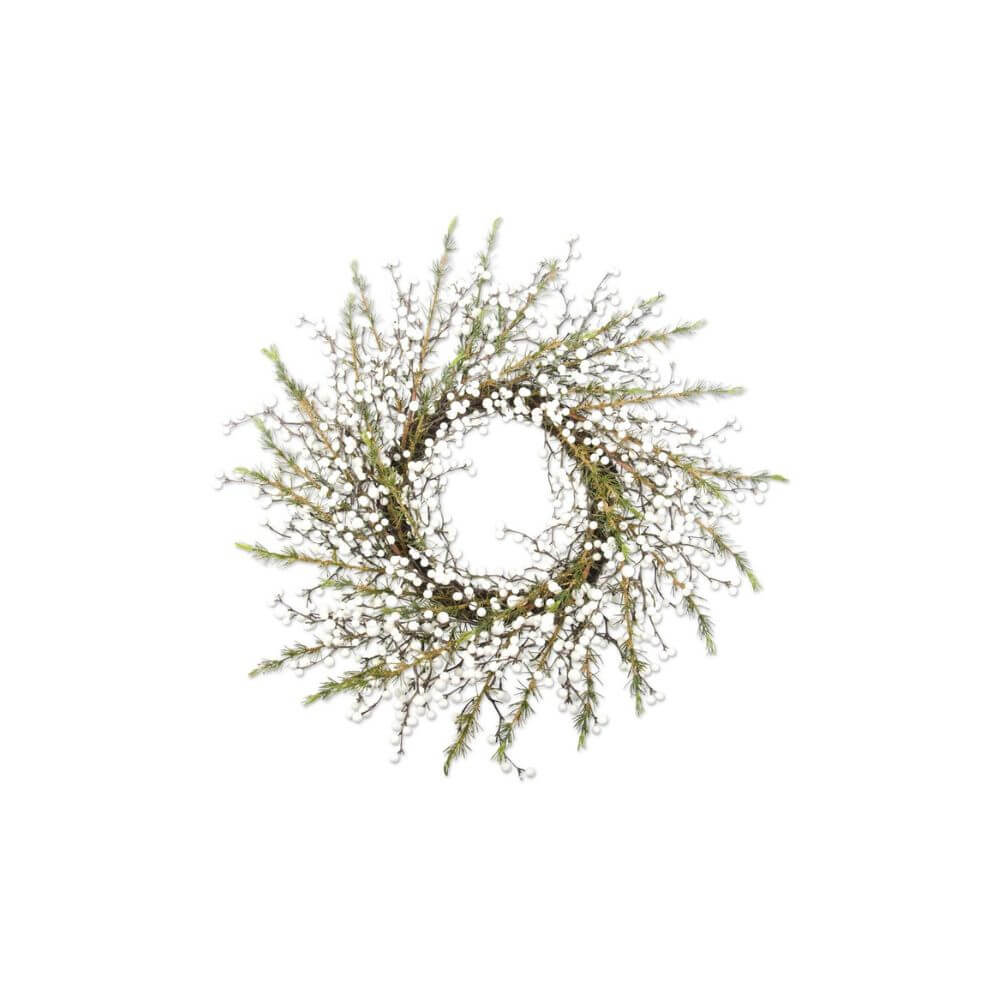 Cedar Wreath with White Berries, 22"