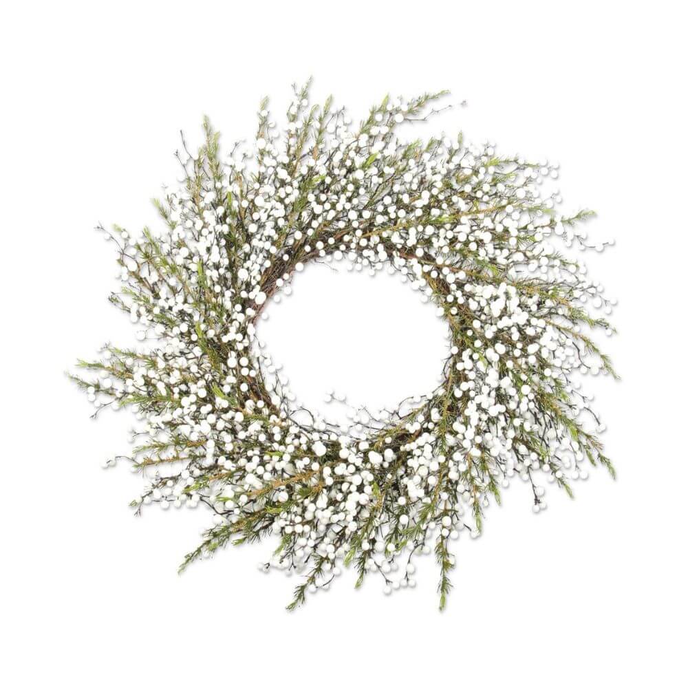 Cedar Wreath with White Berries, 28"