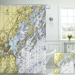 Nautical Chart Curtains, Locations in Maine