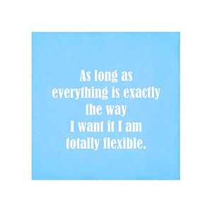 Blue 5 x 5 inch paper cocktail napkin with playful message for entertaining