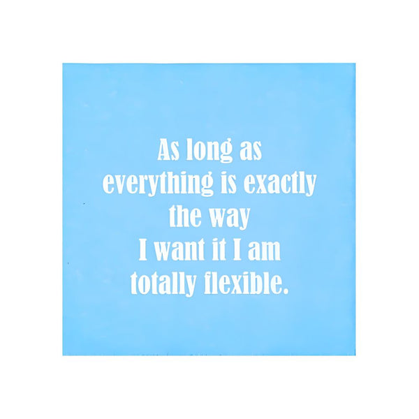 Blue 5 x 5 inch paper cocktail napkin with playful message for entertaining