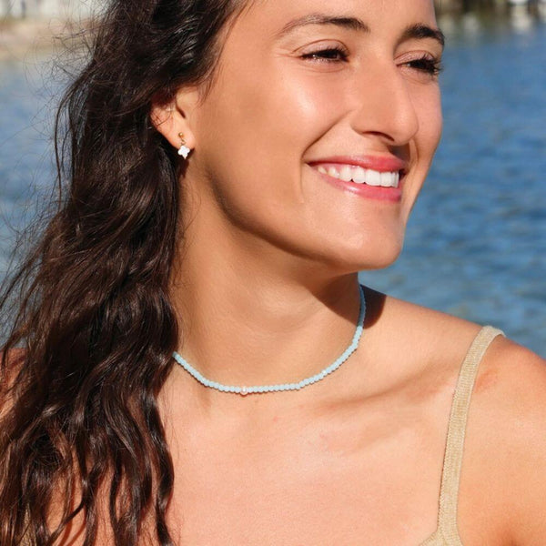 Chill and Shimmer Vibes Pearl Choker Necklace