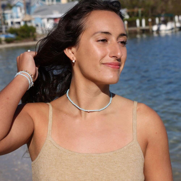 Chill and Shimmer Vibes Pearl Choker Necklace