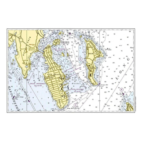 Nautical Chart Placemats, Locations in New York