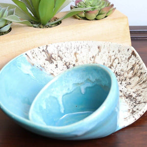 Ocean-inspired coastal bowls, Handcrafted Coastal Swirly Bowls