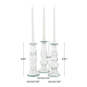 Harborlight Recycled Glass Candle Holders - Set of 3