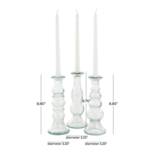 Harborlight Recycled Glass Candle Holders - Set of 3