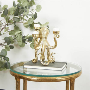 Golden Octopus Tea Light Holder