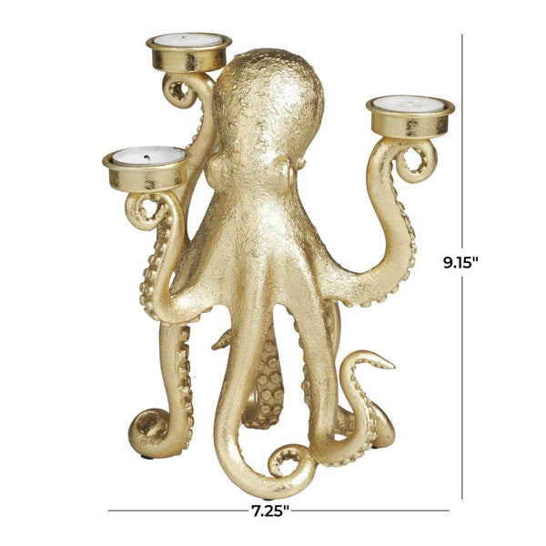 Golden Octopus Tea Light Holder