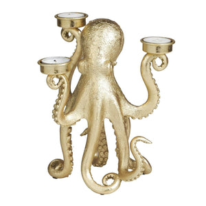 Golden Octopus Tea Light Holder