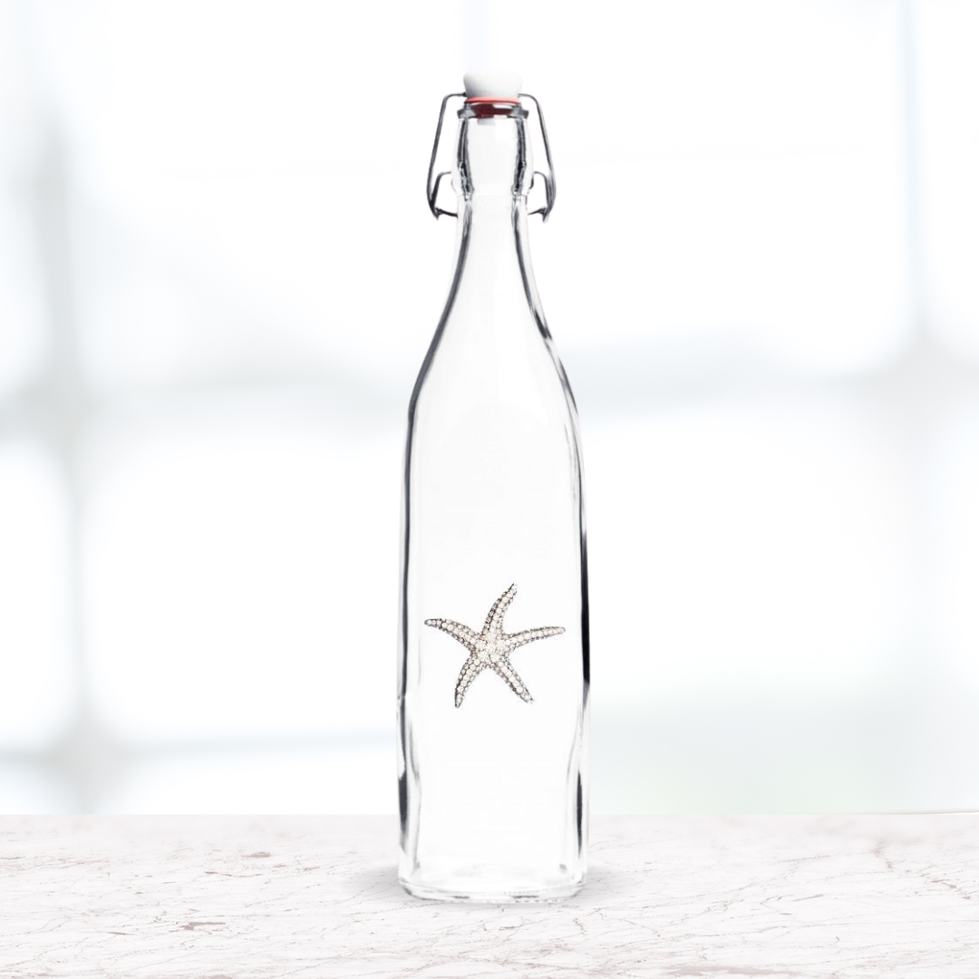 Coastal Jeweled Starfish Swing Top Bottle