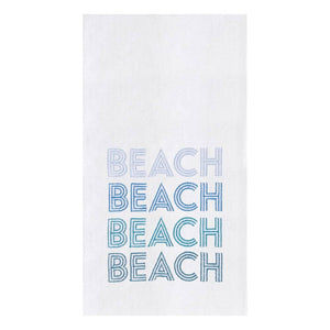 Retro Beach Kitchen Towel, 18 x 27, Retro Beach Kitchen Towel, Coastal Cotton Embroidered Kitchen Décor
