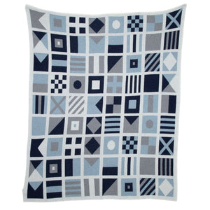 Eco Nautical Flag throw blanket featuring colorful maritime signal flags, perfect for coastal living, sailing trips, or beach days.