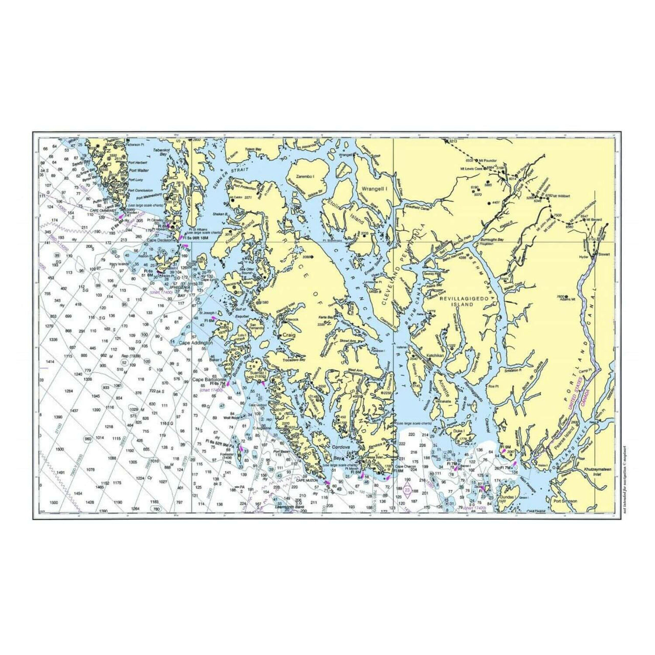 Nautical Chart Placemats, Locations in Alaska