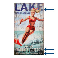 Thumbnail for Custom Vintage Wood Plank Coastal Sign, Waterskiing Posters, Prints, & Visual Artwork New England Trading Co   