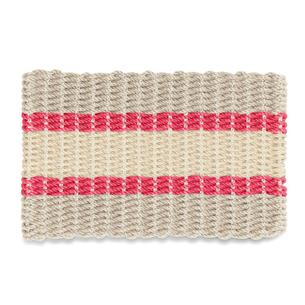 Lobster Rope Doormats, Outdoor Door Mats, Wicked Good Door Mats Made in Maine, Dark Tan, Red, Light Tan