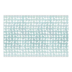 Light blue dotted paper table runner with soft coastal pattern, 25 feet long