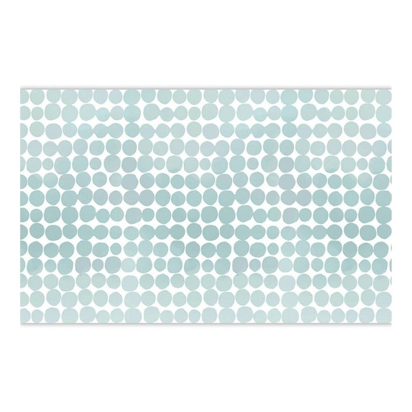 Light blue dotted paper table runner with soft coastal pattern, 25 feet long